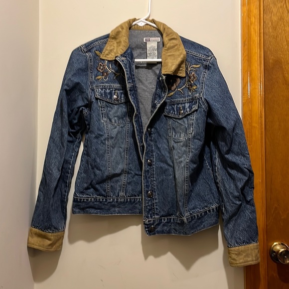 Faded Glory Jackets & Blazers - FADED GLORY Vintage Y2K Woman’s Size Large Suede Patchwork  Denim Jacket
